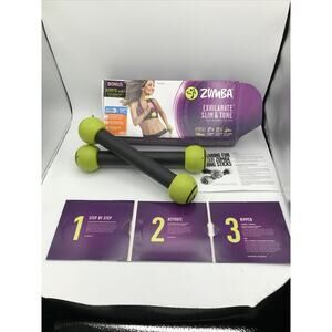 Zumba Fitness Exhilarate Slim & Tone DVD Set with Green and Purple Toning Sticks